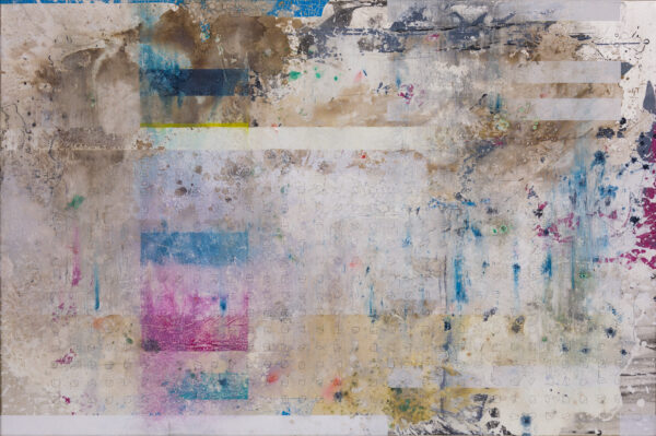 _Suave I_Gesso, Acryl,Thread& Tissue paper on Canvas_100x150_