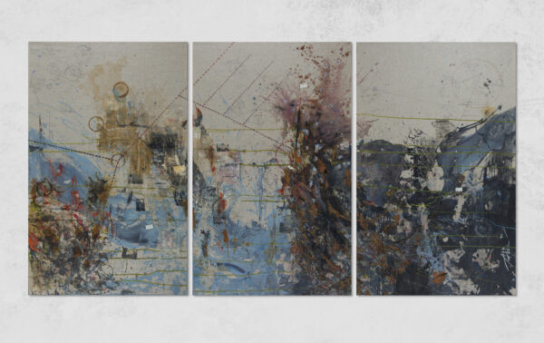 _Unterirdische Landschaften und UNORTE_Mixed Media auf Naturleinwand_ 314x160_