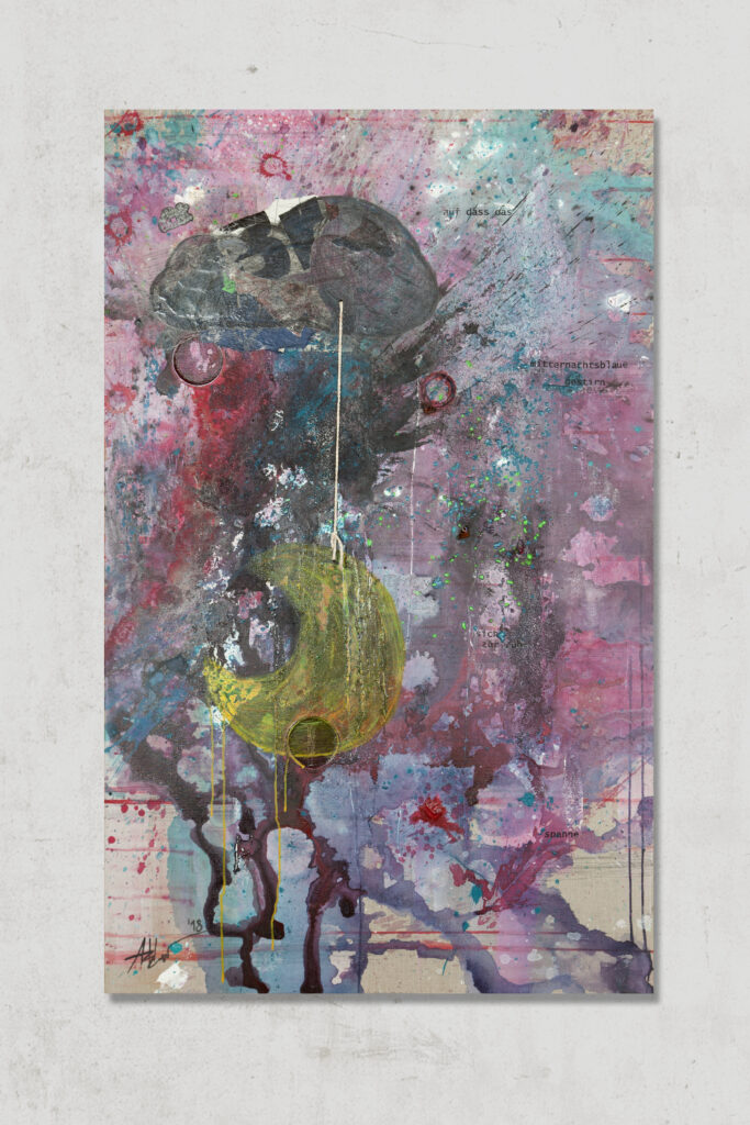 _Auf dass das mitternachtsblaue Gestirn sich zur Ruhe spanne_Mixed Media auf Leinwand_100x160_