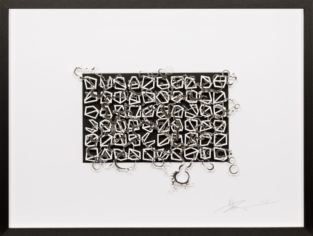 _Brain Works - Pollockesker Scherenschnitt VI - Acryl und Papier_65x80_