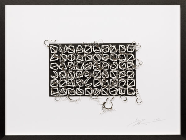 _Brain Works - Pollockesker Scherenschnitt VI - Acryl und Papier_65x80_