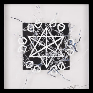 _Brain Works - Pollockesker Scherenschnitt XIV_Acryl und Papier_25x25_