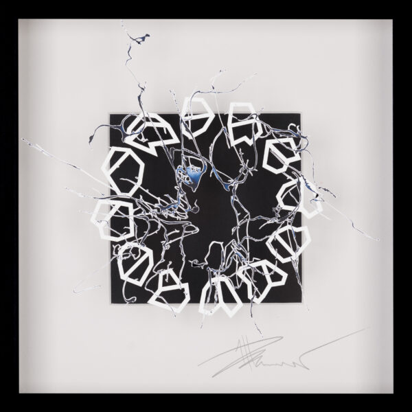 _Brain Works - Pollockesker Scherenschnitt XXIII_Acryl und Papier_25x25_
