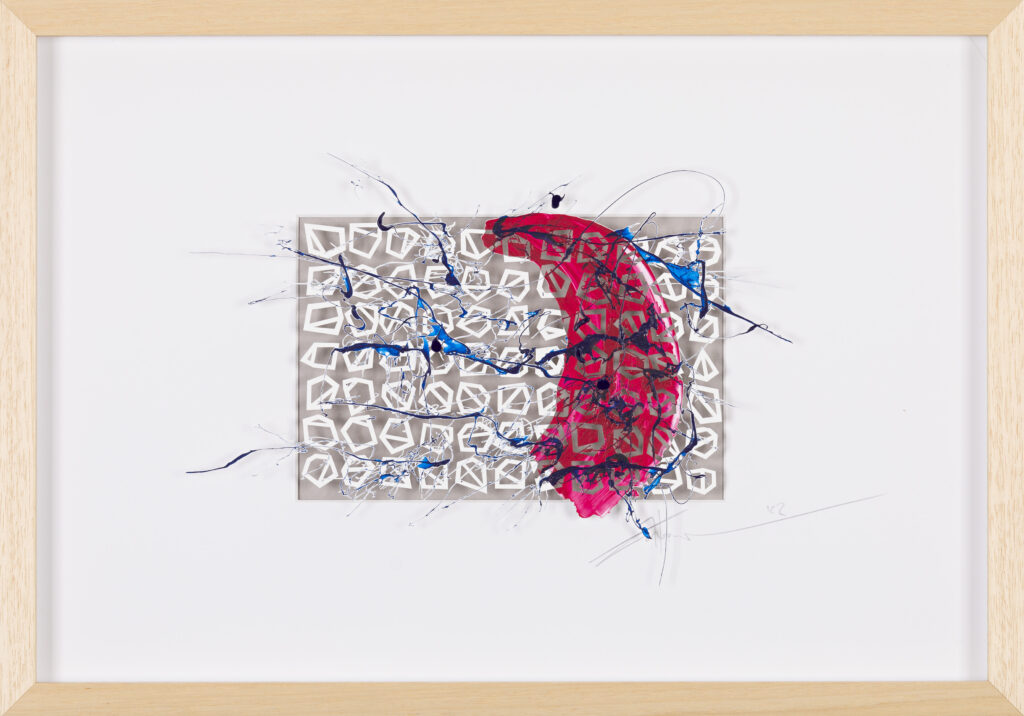 _Brain Works - Pollockesker Scherenschnitt XX_Acryl und Papier_37,5x59,5