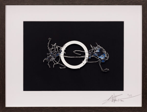 _Brain Works - Pollockesker Scherenschnitt VII - Acryl und Papier_32x45_